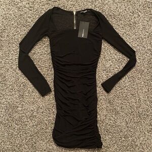 Fashion Nova Black Zip-Up Dress